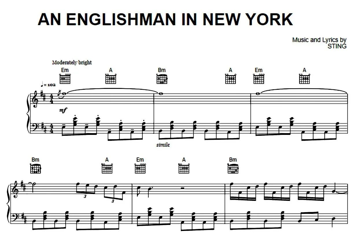 Стинг инглиш. Sting Englishman in New York Ноты. Englishman in New York Sting Ноты для фортепиано. Englishman in New York Ноты для фортепиано. Англичанин в Нью-Йорке стинг Ноты для фортепиано.