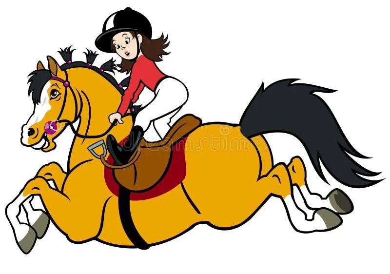 Конь мультяшный. Лошадь с ребенком наездником. Кататься на лошади мультяшное.