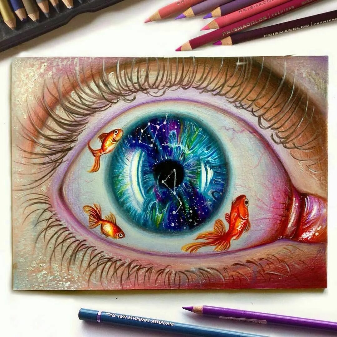 Живопись цветными карандашами. Красивые рисунки цветными карандашами. Глаз цветными карандашами. Реалистичный глаз цветными карандашами.
