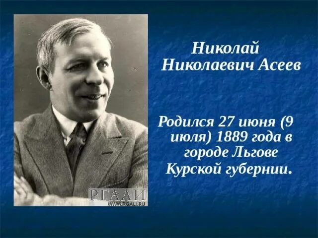 135 лет со дня рождения асеева. Н Н Асеев портрет.
