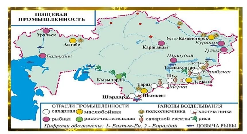 Пищевая промышленность города россии. Карта пищевой промышленности Казахстана. Карта промышленности Казахстана. Промышленность Казахстана. География промышленности Казахстана.