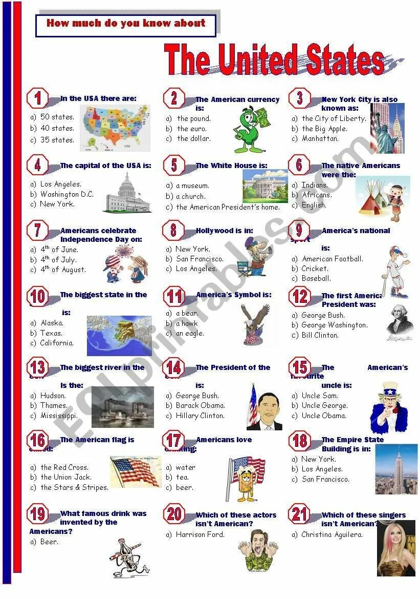 What do you know about the history. Usa esl. the usa worksheets. quiz на английском. сша worksheets.