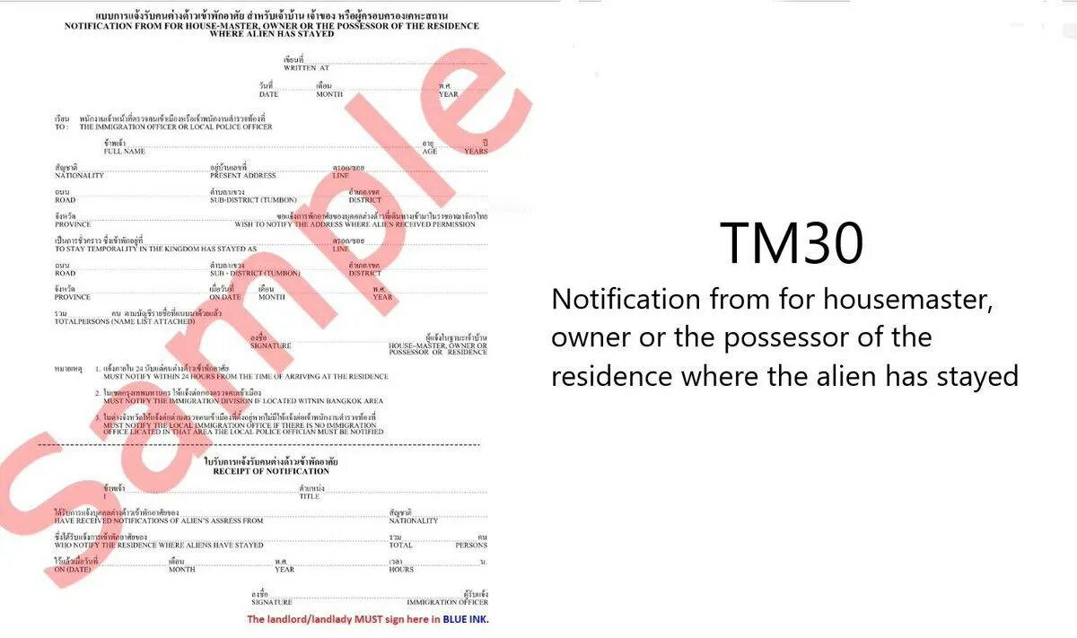 Форма тм30. Tm30 Thailand. Tm30 form. Форма ТМ 30 Тайланд.