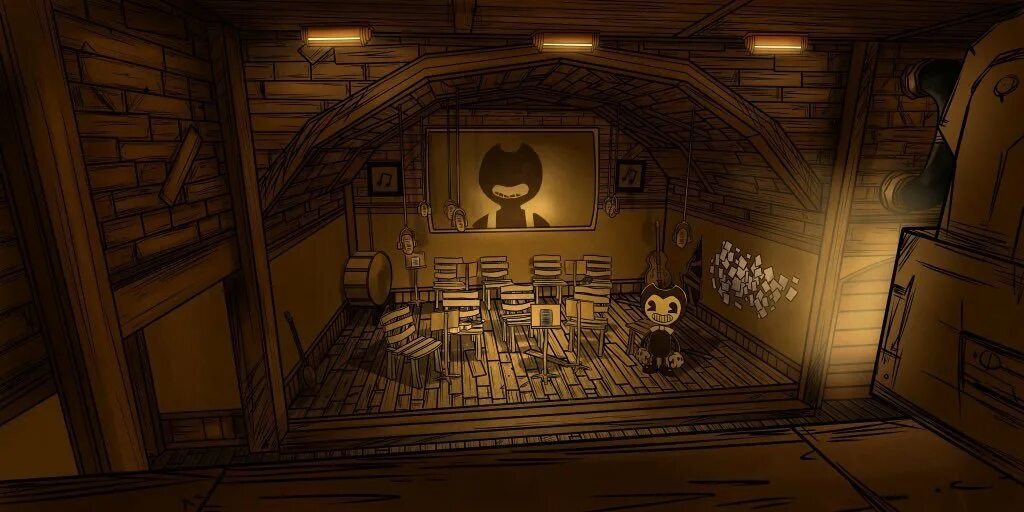 Bendy and the Ink Machine» Джоуи Дрю (Joey Drew). Bendy and the Ink Machine студия. БЕНДИ студия глава 1. БЕНДИ комнаты. Bendy lib 1.20 1