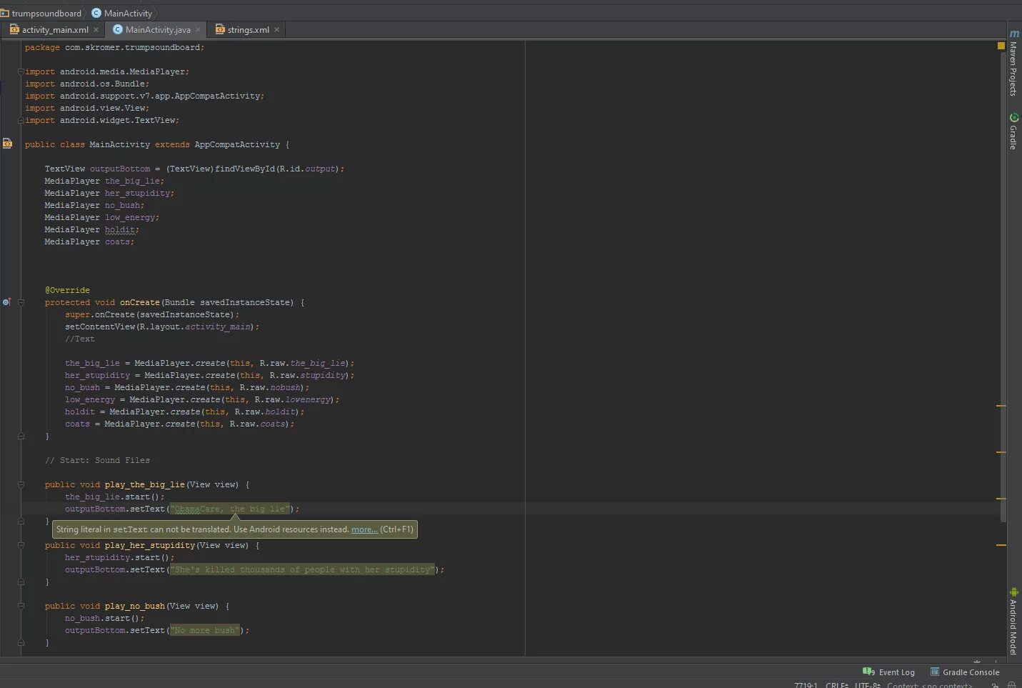 Error android studio. Android studio ошибка. findviewbyid android studio. textview android studio settext примеры. settext c++.