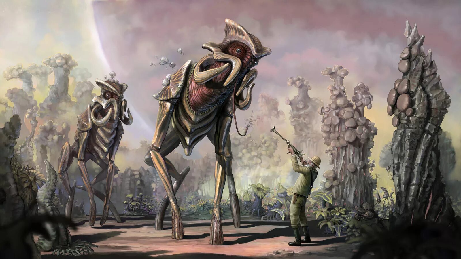 инопланетные птицы. монстры других планет. монстры других планет. монстры других планет. фантастические существа.