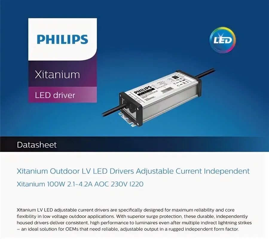 Драйвер филипс. Philips Xitanium 36w led 9290008818.