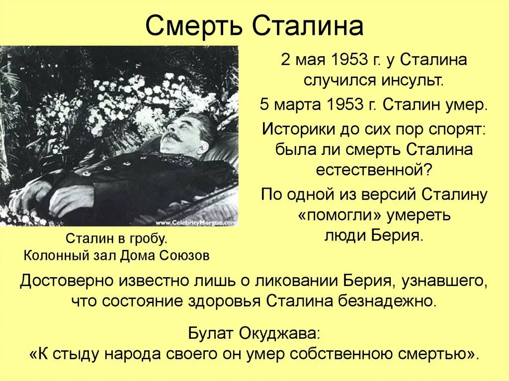 Причина смерти Сталина. Сталин причина смерти. Смерть Сталина презентация.