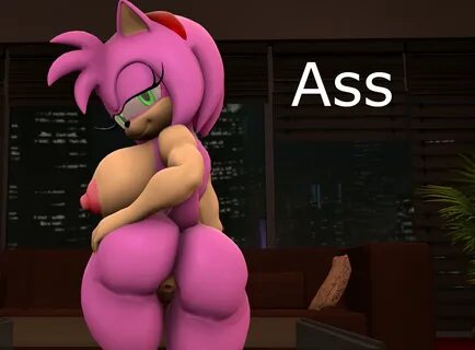 amy rose, sega, sonic (series), 3d, 3d (artwork), anthro, anus, ass, ...