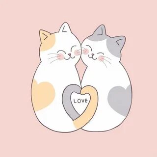 2 котика рисовать