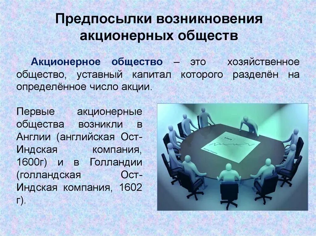 Акционерное общество. Появление акционерных обществ. Причины возникновения общества. Причины возникновения акционерных обществ.