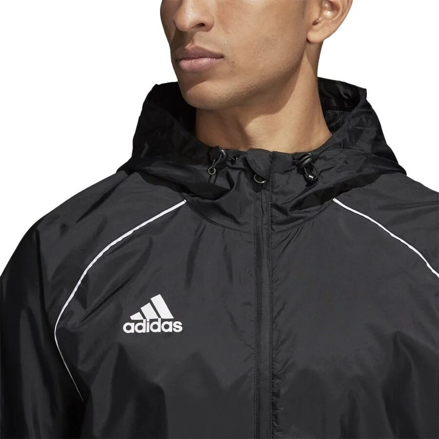 Черная куртка адидас. Adidas Core 18 ветровка. Ветровка adidas core18 RN JKT. Adidas ветровка adidas core18. Ветровка adidas core18 Rain JKT cv3694.