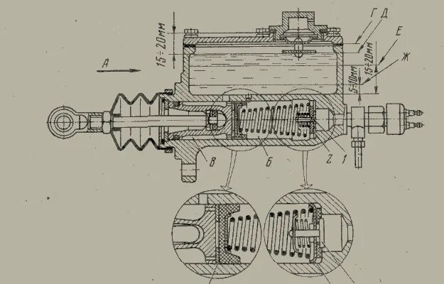 Главный газ. Главный тормозной цилиндр ГАЗ 24 схема. Схема главного тормозного цилиндра ГАЗ 53. Тормозной цилиндр ГАЗ 53. Главный тормозной цилиндр ГАЗ 3110 схема.