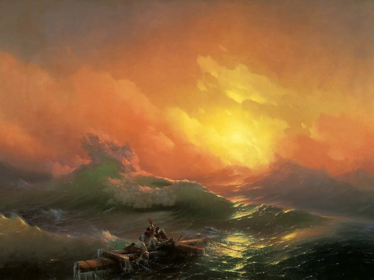 Как называются художники рисующие море. «Девятый вал» Айвазовского (1850 г.). 9 Вал Айвазовский картина.