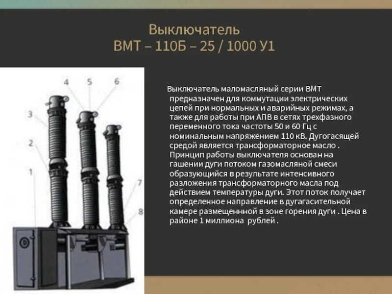 Маломасляные выключатели 110 кв. Маломасляный выключатель ВМТ-110. Масляного выключателя ВМТ-110б-25. Масляный выключатель ВМТ-110. 110 кв расшифровка