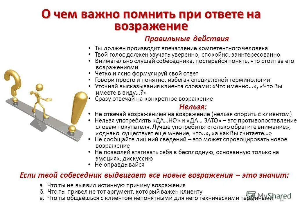 Информацию о том как должны. Ответ на возражение. Возражения и ответы на возражения. Возражения клиентов и ответы на них. Вопросы возражения в продажах примеры.