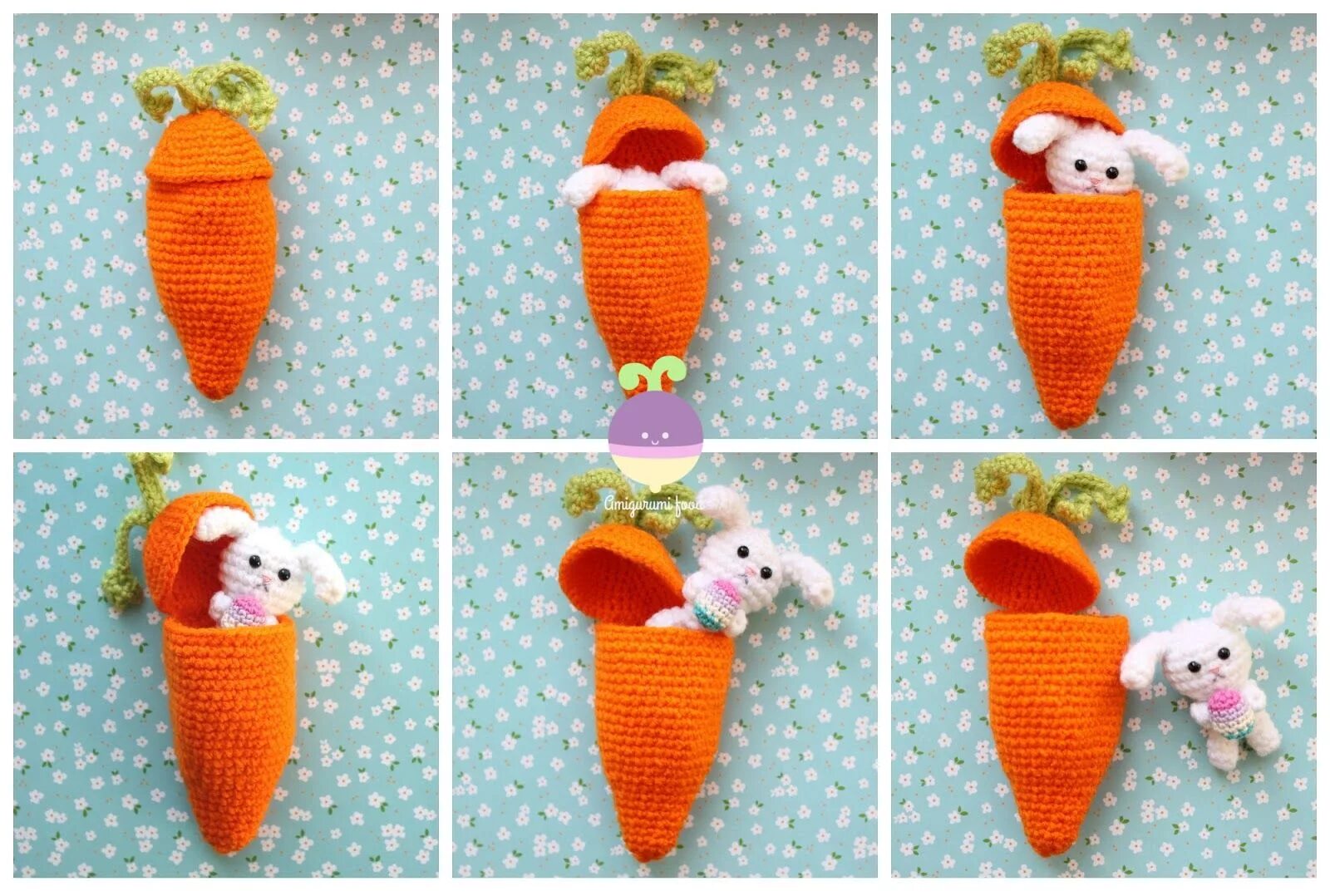 Связать сюрприз. Заяц в морковке вязание крючком. Игрушка морковка крючком. Морковка крючком амигуруми. Зайчик с морковкой крючком.