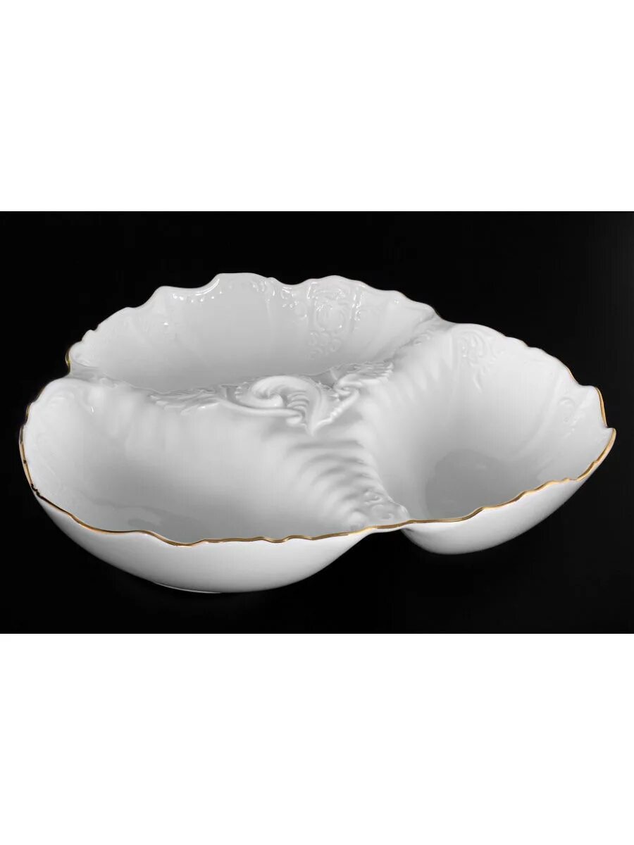 Богемский фарфор бернадотт (bernadotte). Менажница 4707-1 25см. 5 см. Бернадотт без декора. Менажница 30 см.