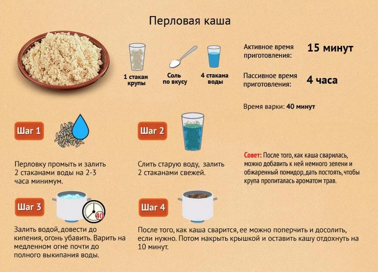 Как правильно и сколько варить. Соотношение перловой крупы и воды. сколько варить перловку. поэтапное приготовление каши. порядок приготовления каши перловой.