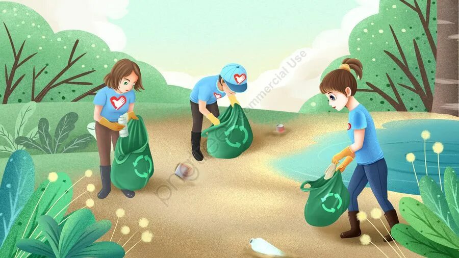 Экология иллюстрация. Экология дети убирают. Как человек помогает лесу