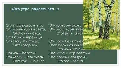Анализ стихотворения утро фета