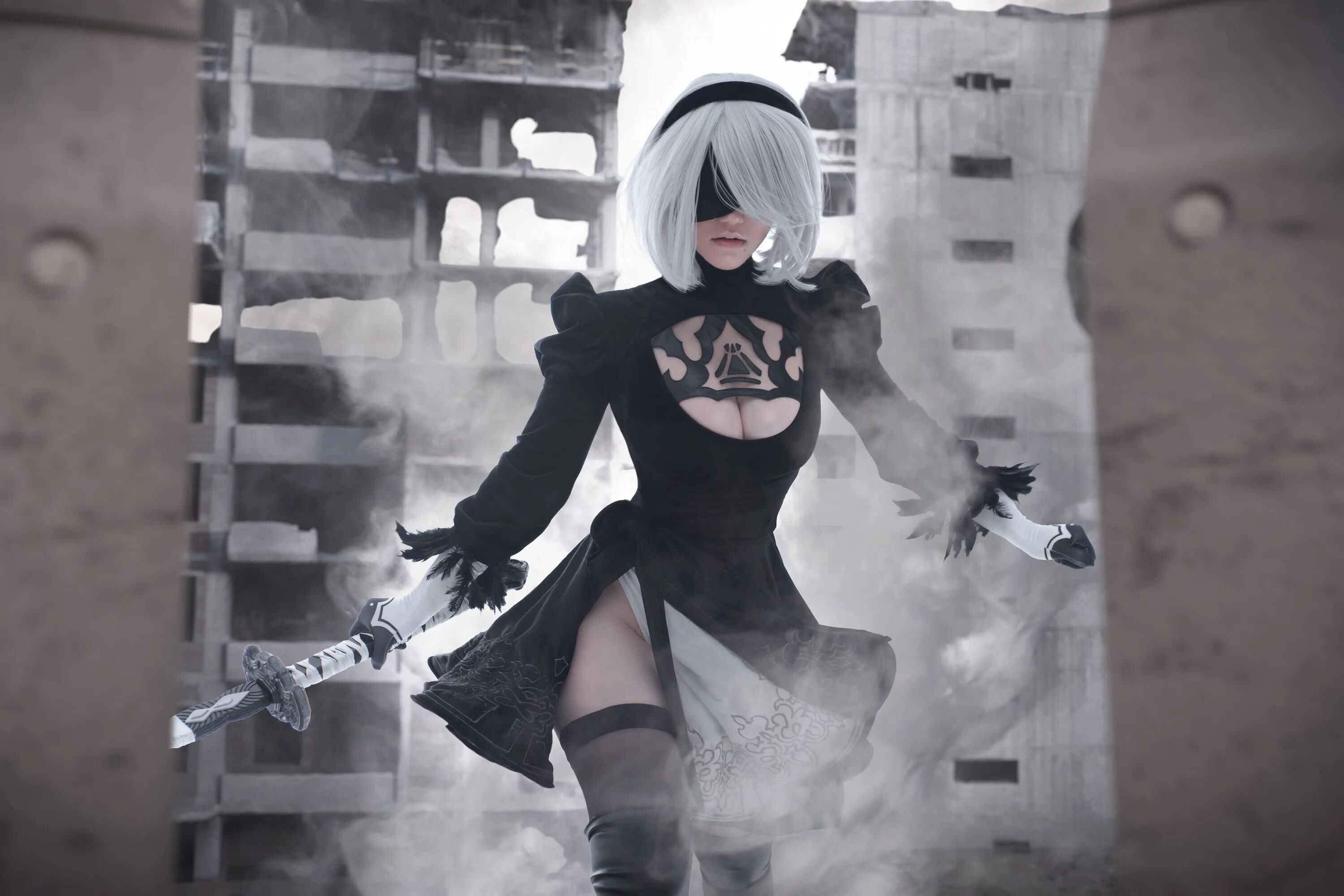 Ниер автомата 2b. Ниер b2 косплей. NIER Automata 2b косплей.