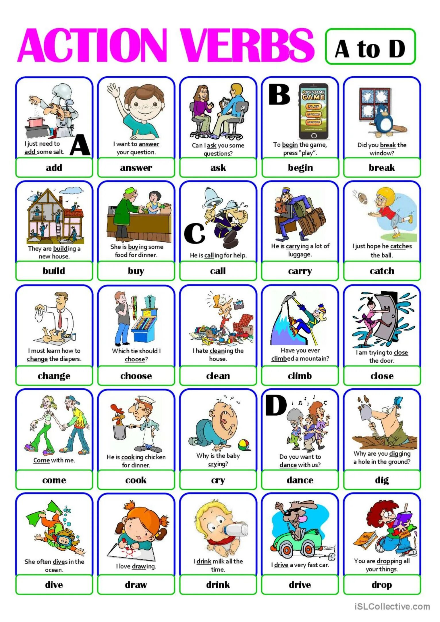 Vocabulary cards. Глаголы на английском для детей. Карточки Actions английский. Action verbs в английском. Глаголы в английском языке для детей.