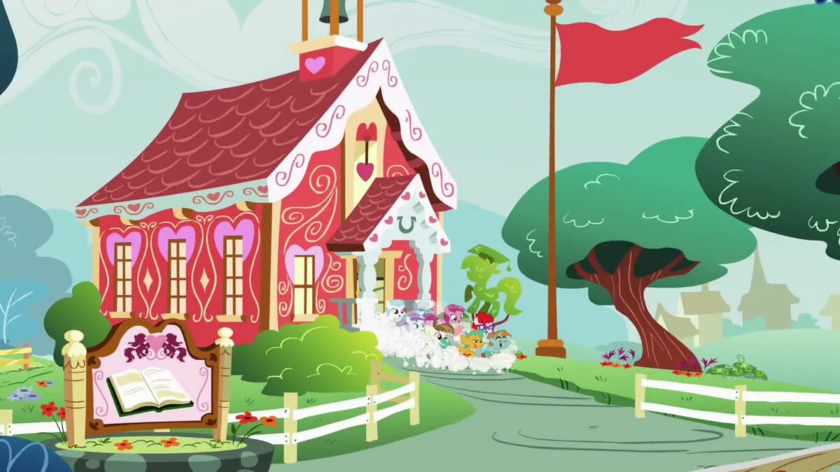 My little Pony Понивилль. My little Pony Ponyville. МЛП школа Понивиля. МЛП понивиль без пони.