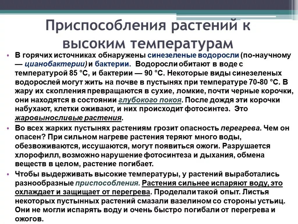 Адаптация к низкой температуре. Приспособления растений к высоким температурам. Приспособления растений к высоким т. Приспособленность растений к высоким температурам. Адаптация растений к высоким температурам.