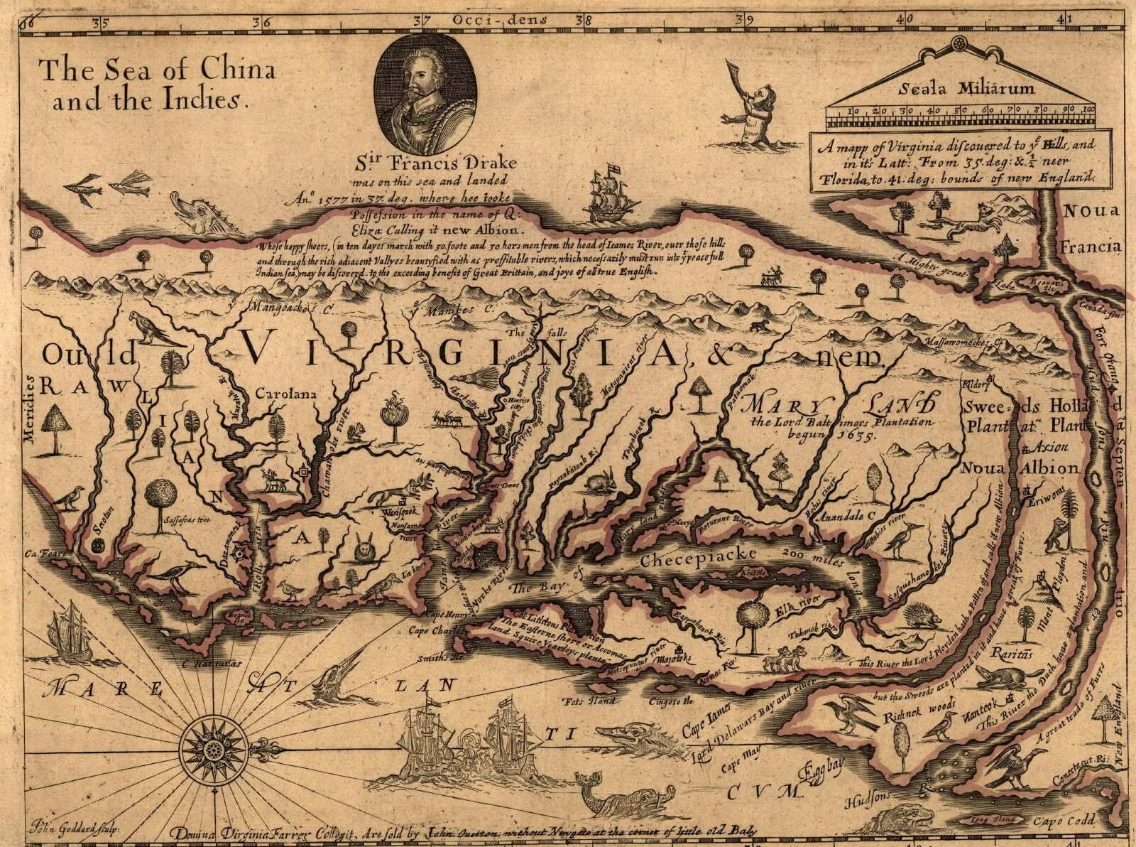 Старинная карта. Старинная карта острова. Карта 1651.