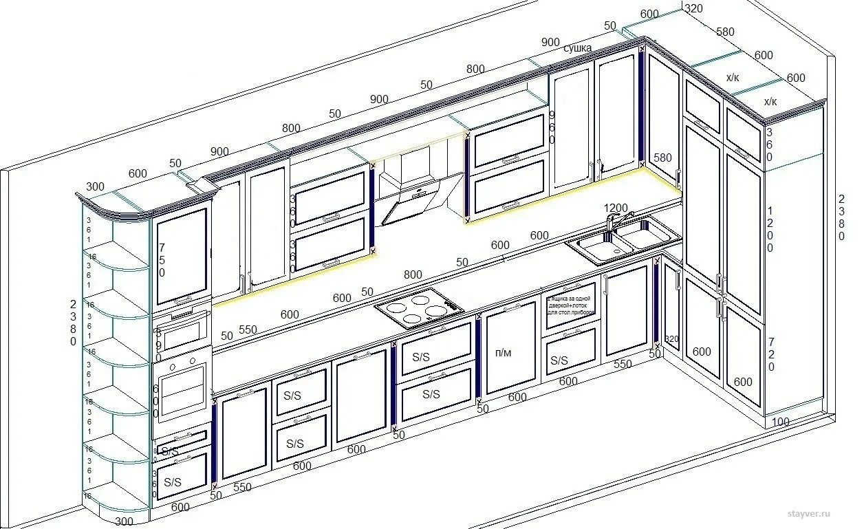 Размер кухонного гарнитура шкафчики стандарт чертеж. Кухня 3300 мм по прямой и холодильник по другой стене сбоку чертеж. Кухонный гарнитур чертеж Автокад.