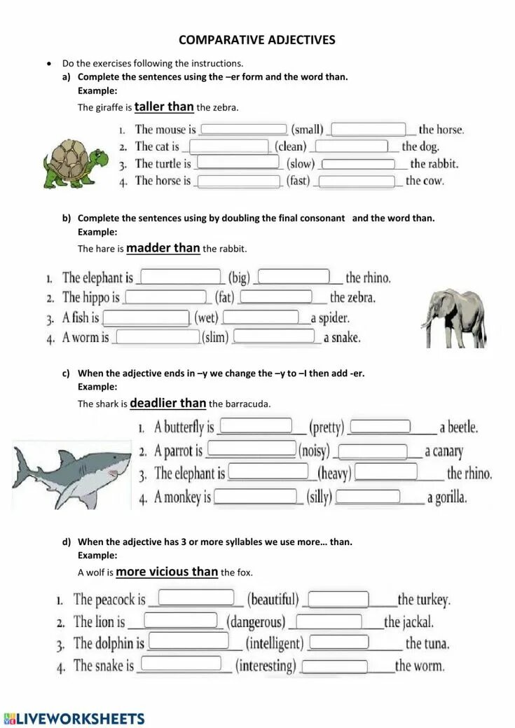 Comparatives exercises pdf