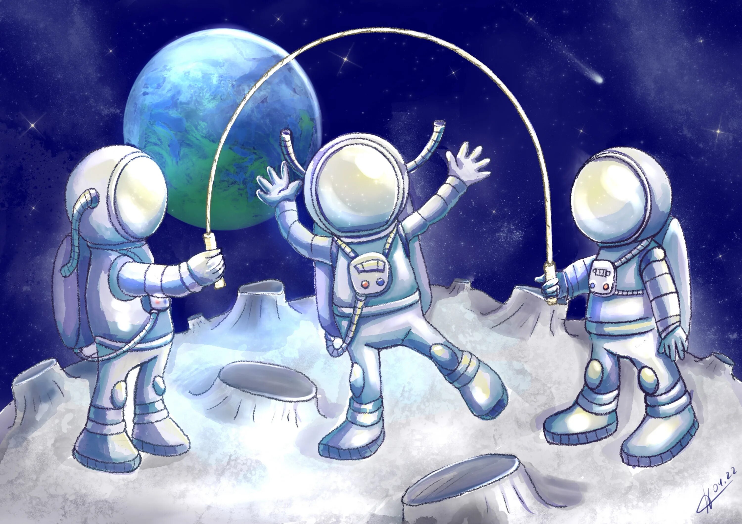 Космонавт в космосе картинки для детей