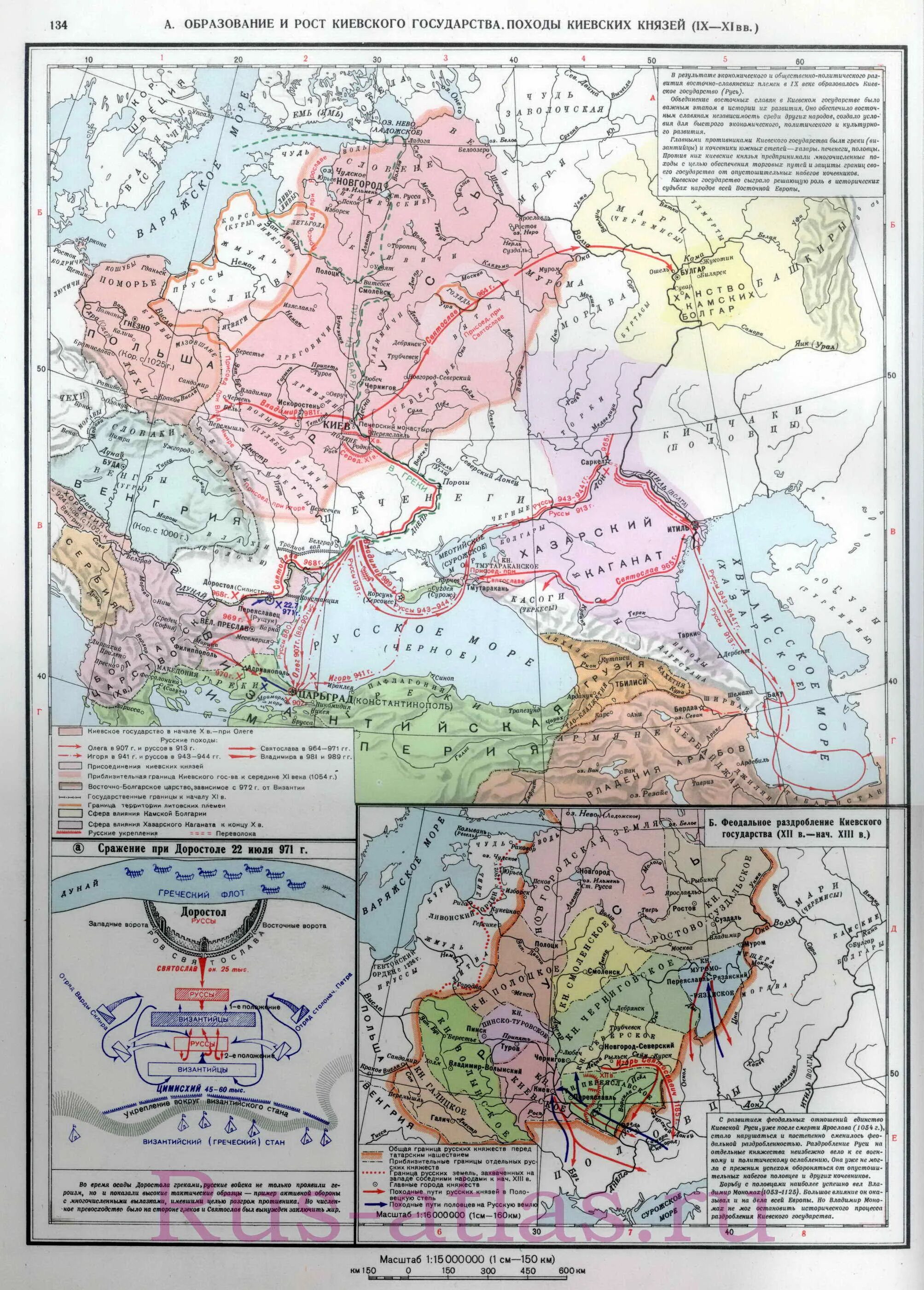 Контурные карты походы киевских князей