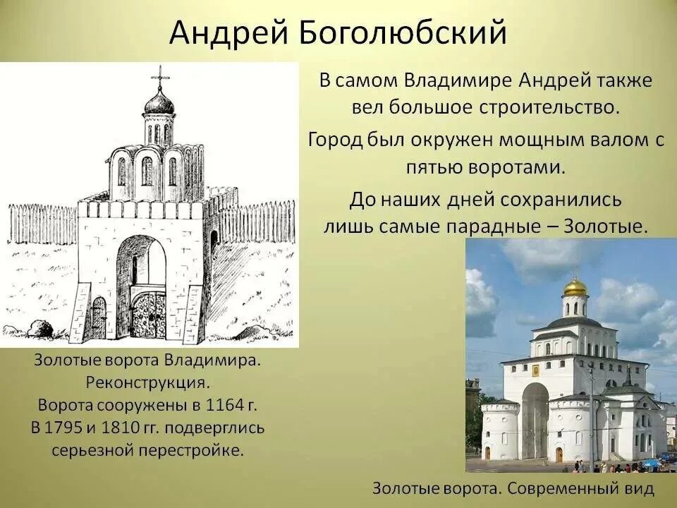 Слово андрея боголюбского. Храм во Владимире при Андрее Боголюбском.