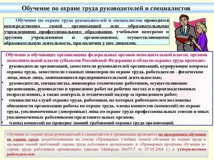 Виды обучений работников