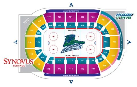 1 Hertz arena seating chart with seat numbers.