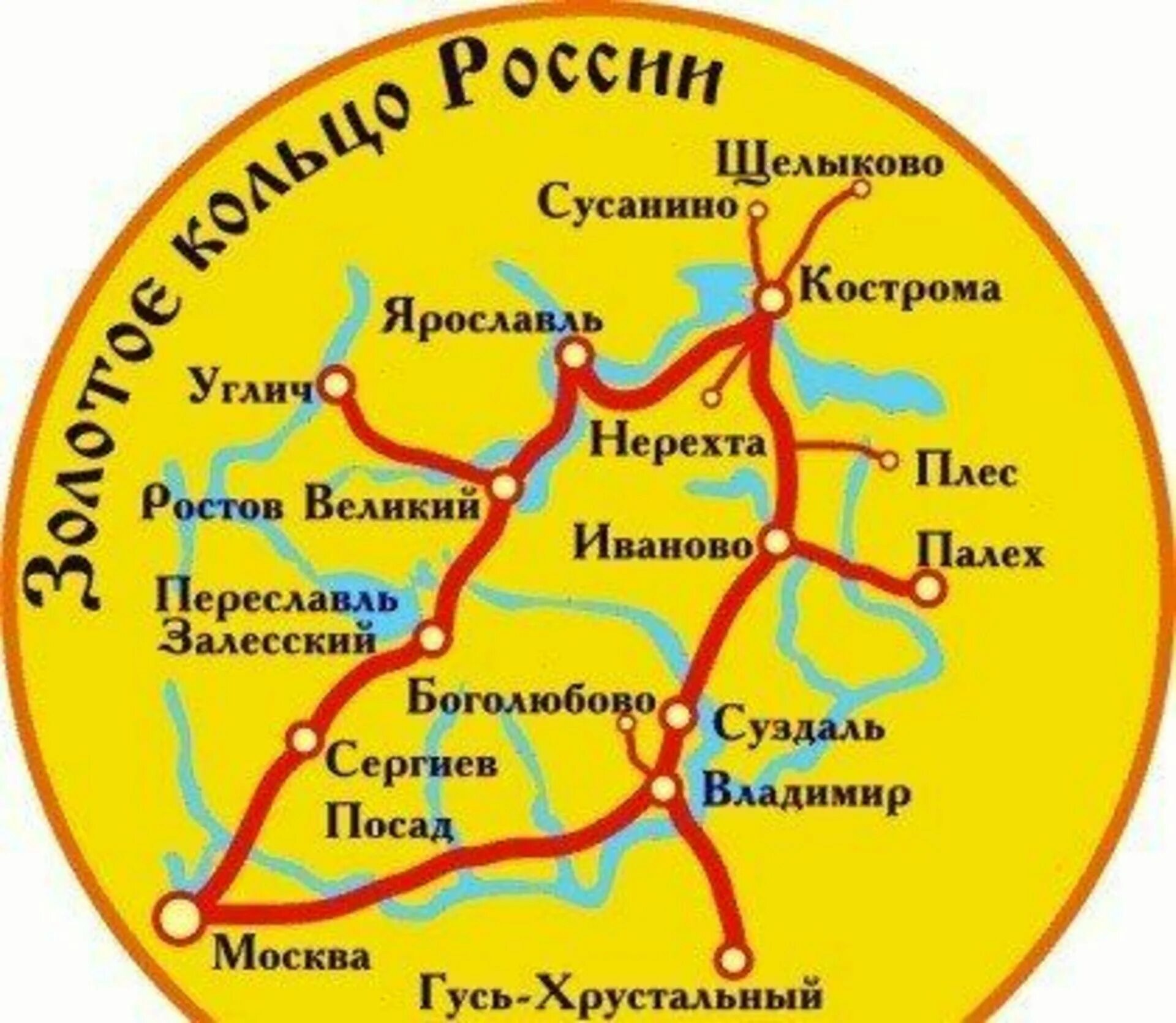 Золотое кольцо России схема городов. Карта золотого кольца России с городами. Малое золотое кольцо России схема. Туристический маршрут золотое кольцо России.