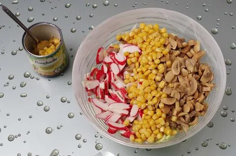 Кукуруза консервированная крабовые палочки