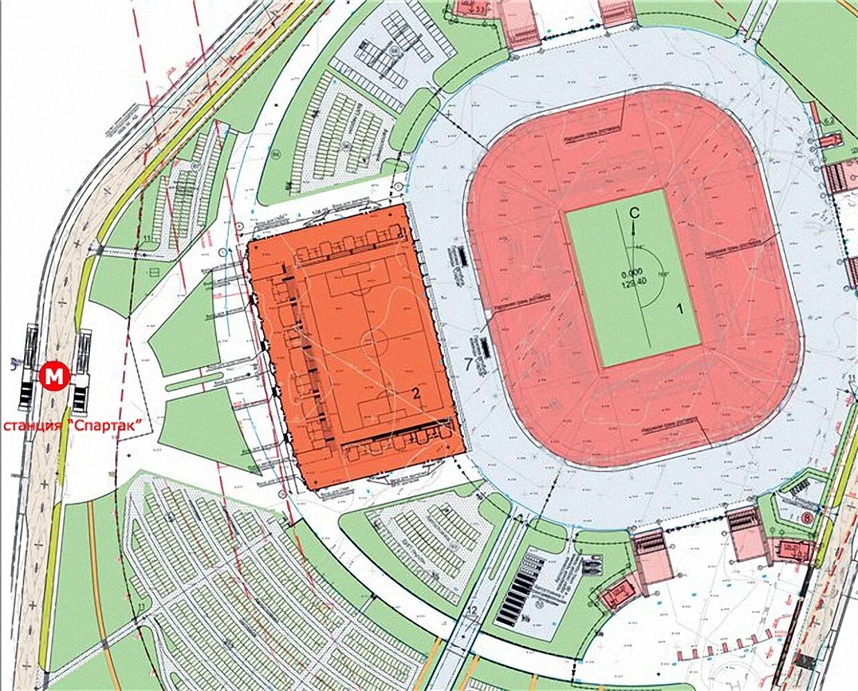 План стадиона Спартака Арена. Карта стадиона арена