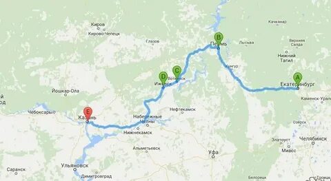 Екатеринбург ижевск сколько ехать на машине