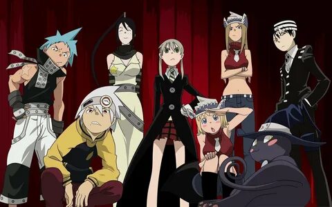 Soul Eater Main Characters Red Background Wallpaper.