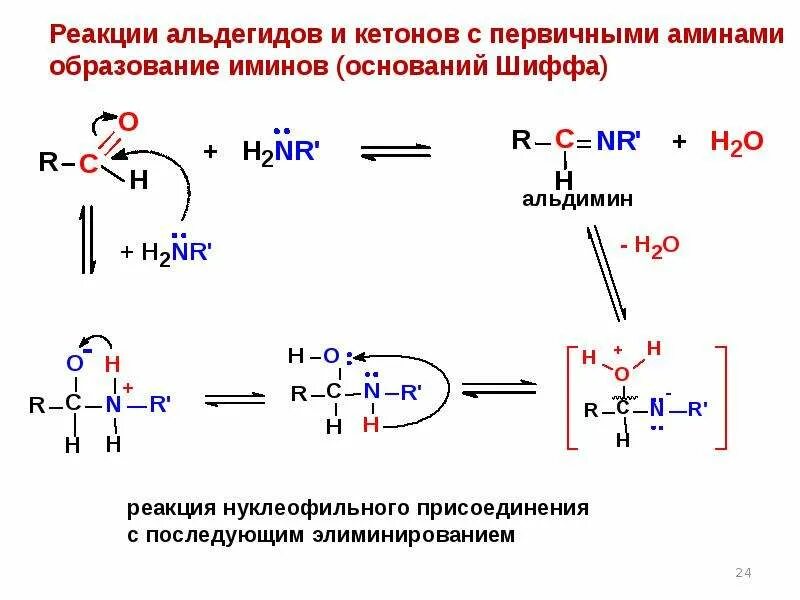 Схема реакции образования основания Шиффа. Механизм нуклеофильного присоединения альдегидов. Взаимодействие Аминов с карбонильными соединениями. Альдегиды с аминами реакция. Уксусный альдегид реакция соединения