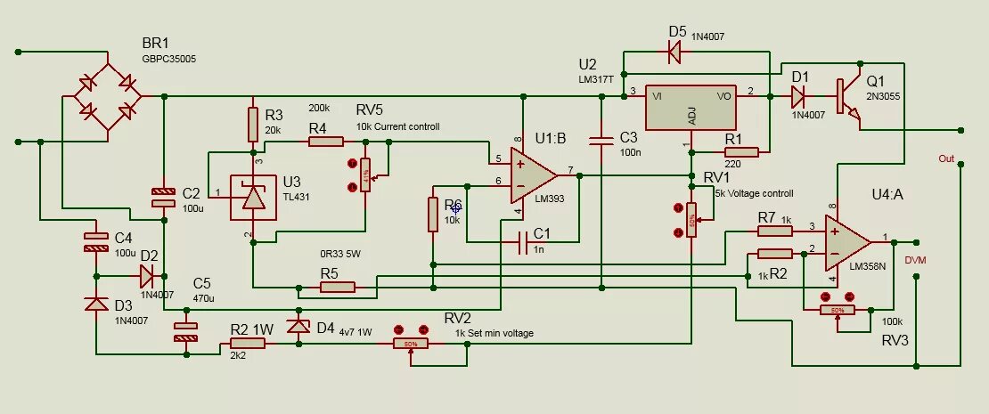 Lm317 блок питания с регулировкой
