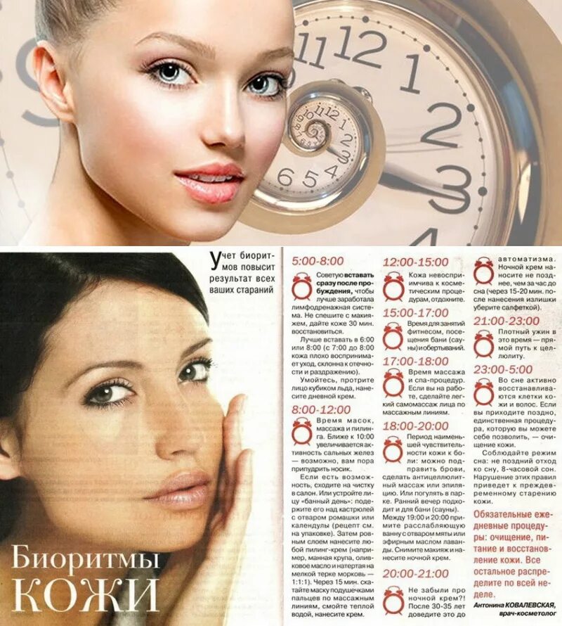 Биоритмы кожи лица. Биологические часы кожи лица. Часы для процедур. Биоритмы кожи уход за кожей по часам.