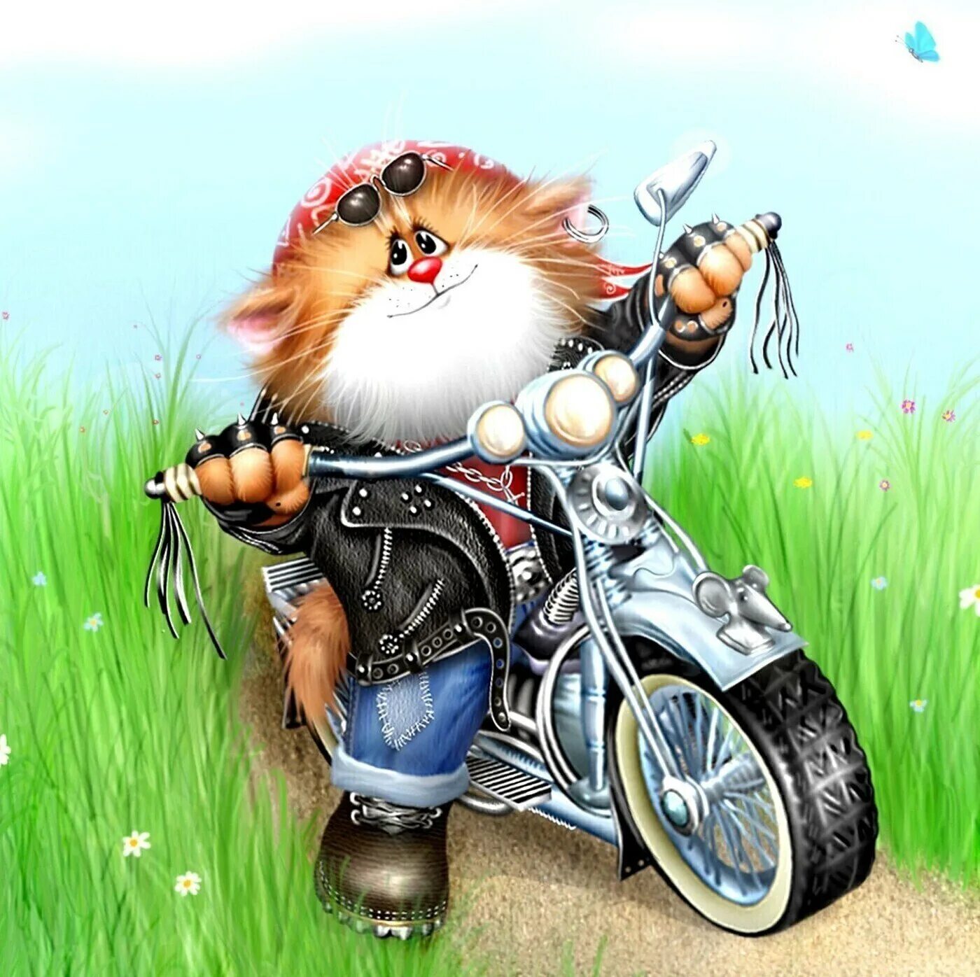 Открытки байкеры. Кот на мотоцикле. Кот байкер. С днём рождения бацкеру. Котик мотик.