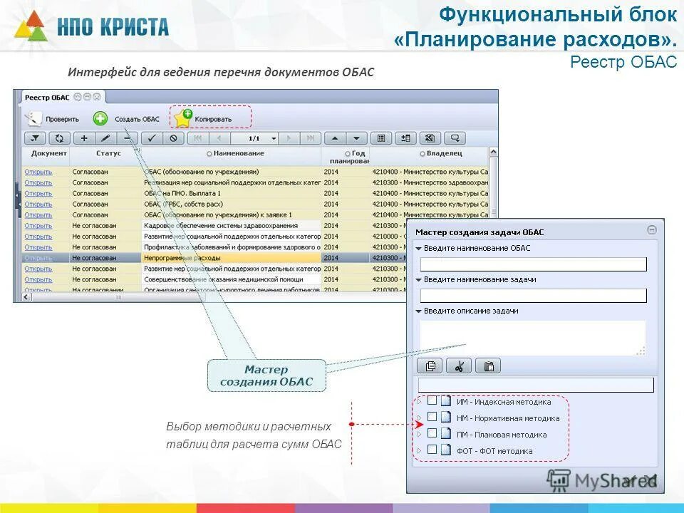 планирование криста. ас планирование. нпо криста. криста программа в бюджете. ник аис.