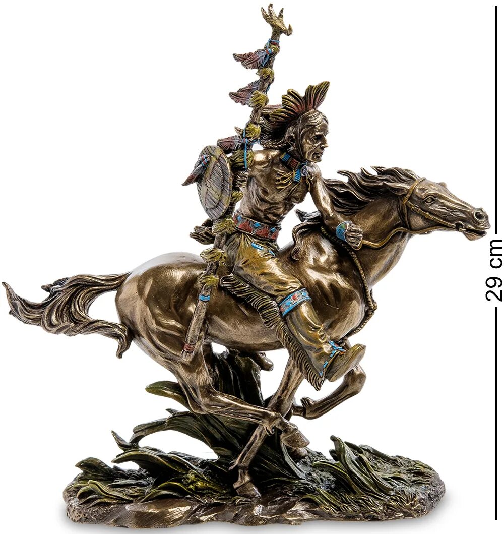 WS- 94 статуэтка "могикан". Veronese статуэтки рыцарей. Статуэтка "индеец". Фигурка индейца на лошади.