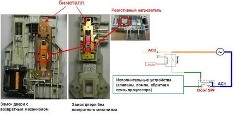 Схема замка стиральной
