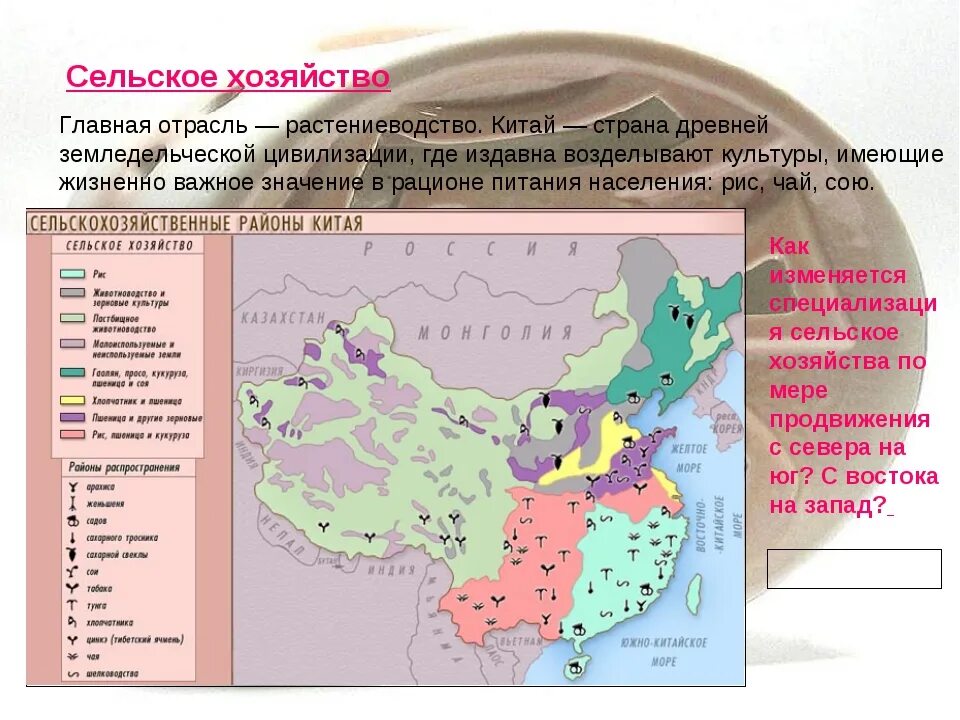 Международная сельскохозяйственная специализация индия. Сельское хозяйство Китая карта. Китай Растениеводство и животноводство на карте. Развитие сельского хозяйства Китая карта. Зоны сельского хозяйства Китая.